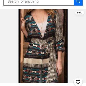 Soft Surroundings Woman's Western Chelan Aztec Print Wrap/Cardigan Sz LR-XLR